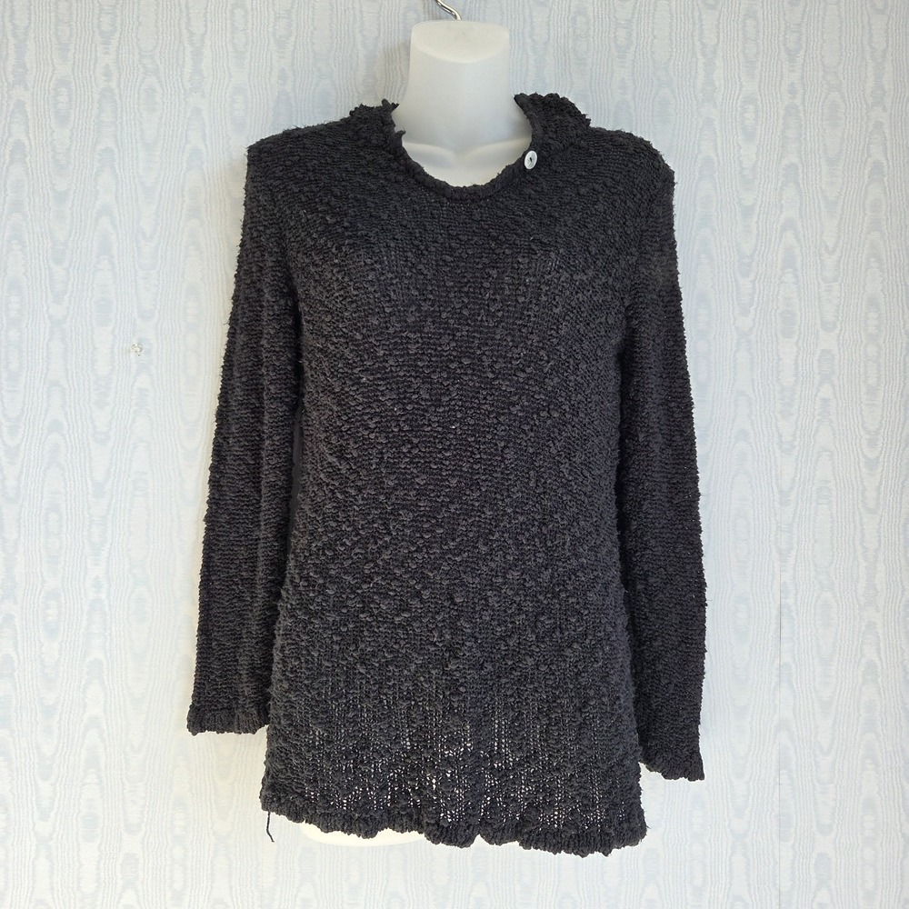 Wind River Hooded Sweater Womens S Black Textured Open‎ Knit Fairy Grunge